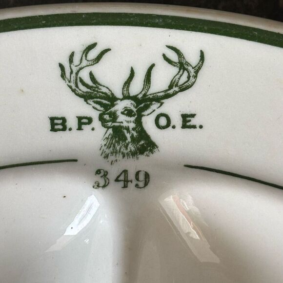Jackson China B.P.O.E. 349 Elks Lodge DuBois Pa Sectional 10 1/2”  Plate - Picture 2 of 11